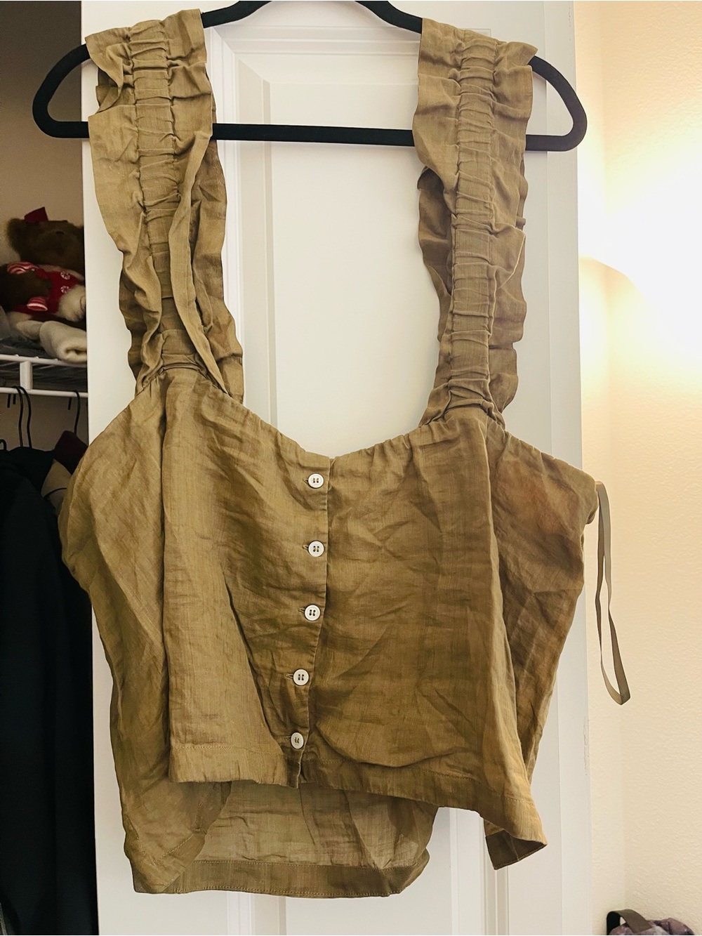 Frame Denim Olive Ruffle Strap Tank Top - Picture 2 of 4